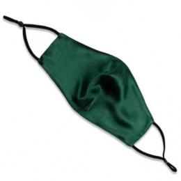 Hypoallergenic Silk Protective Face Mask with Filter Pocket - Bottle Green