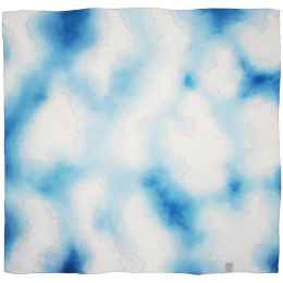 AM-1007 Hand-painted clouds silk scarf, 85x85cm