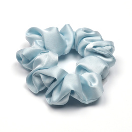 Scrunchie bun elastic thick crinkled blue
