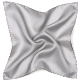 Gray single-color silk pocket square, 30x30 cm