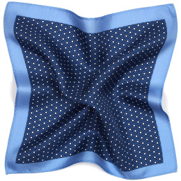 Silk suit pocket square with geometric pattern 30x30 cm