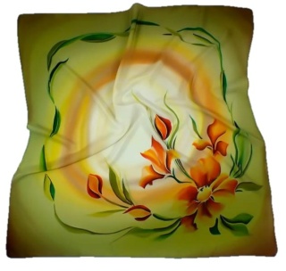 AM-145 Apaszka Jedwabna Ręcznie Malowana, 90x90cm