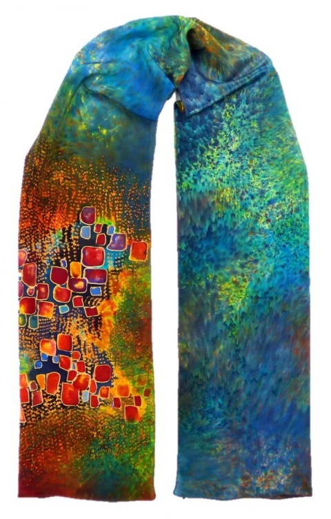 SZ-220 Hand Painted Silk Scarf, 170x45cm (2)