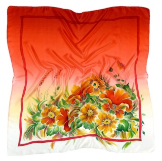 AM-123 Apaszka Jedwabna Ręcznie Malowana, 90x90cm