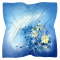 AM-212 Blue Hand Painted Silk Scarf, 90x90cm