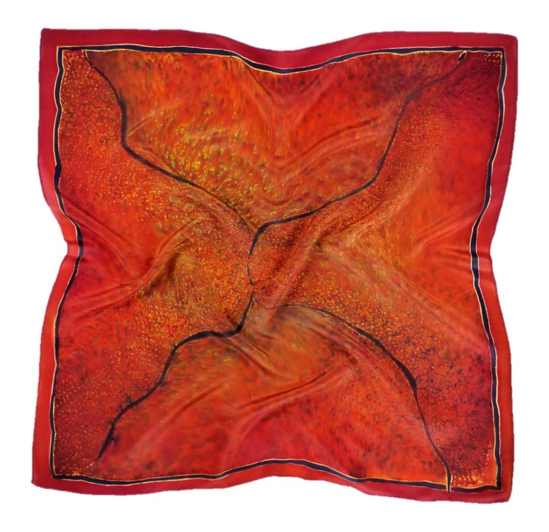 AM7-531 Hand-painted silk scarf, 70x70 cm(1)