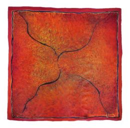 AM7-531 Hand-painted silk scarf, 70x70 cm