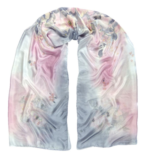 SZM-006 Hand-painted silk scarf, 250x90 cm (1)