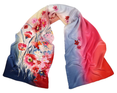 SZ-264 Hand Painted Silk Scarf, 170x45cm (1)