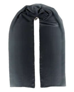 Kleiner schwarz-weißer Seidenschal, handschattiert, 170x45cm