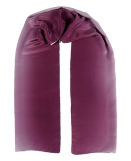 Kleiner violetter und weißer Seidenschal, handschattiert, 170x45cm