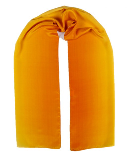 Żółto-Biały Jedwabny Szal Recznie Cieniowany, 170x45cm