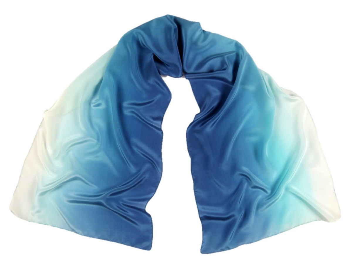 SZC-007 Silk scarf, hand shaded, 170x45 cm (1)