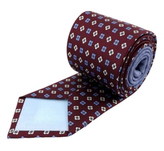 Burgundy silk tie in diamonds - MILANO