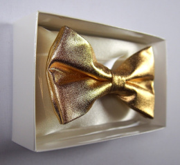 Men's Golden Bow Tie in a Set with a Pocket Square