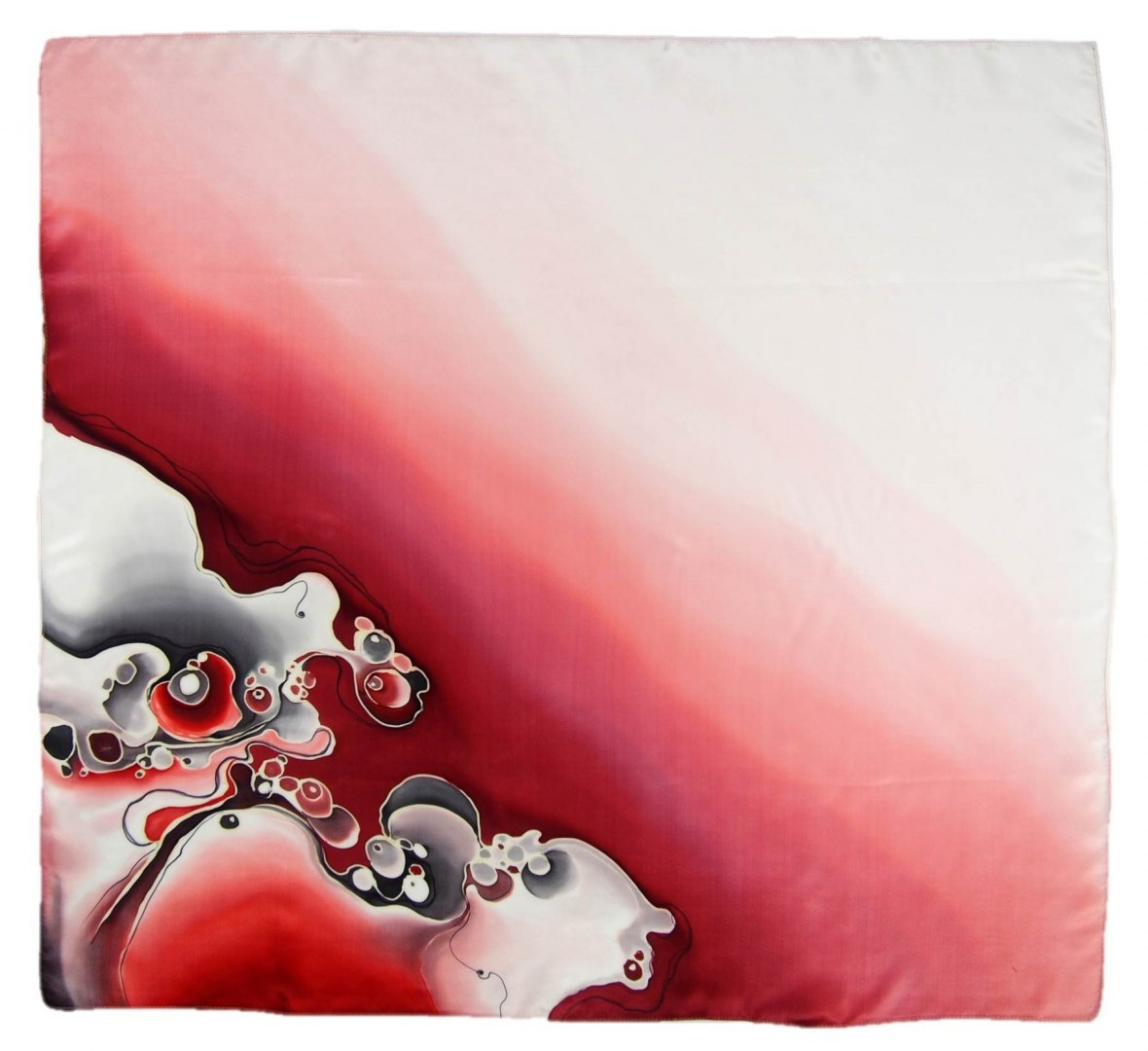 AM-453 Hand-painted silk scarf, 90x90cm