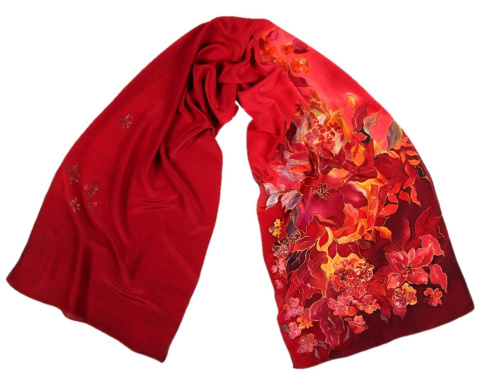 SZ-103 Hand Painted Silk Scarf, 170x45cm (1)