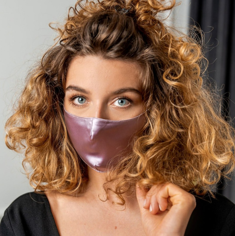 Jedwabna maseczka - lila (2)