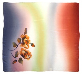 AM-457 Hand-painted silk scarf, 90x90cm