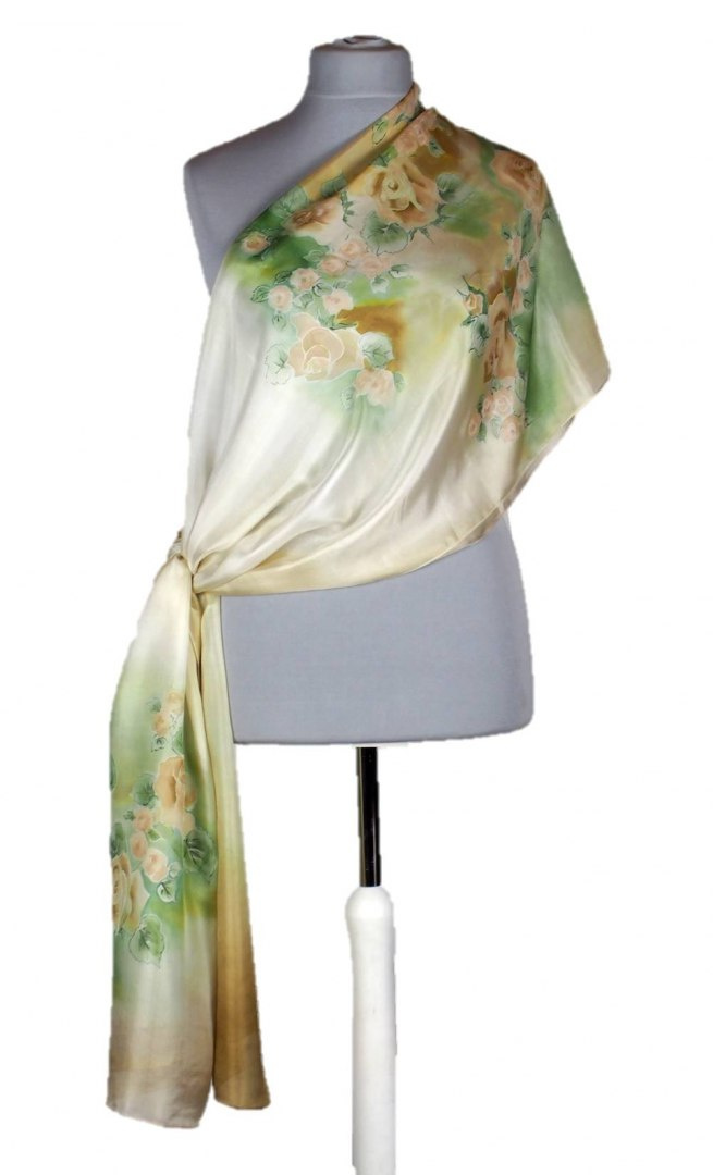 SZM-029 Hand-painted silk scarf, 250x90 cm (1)