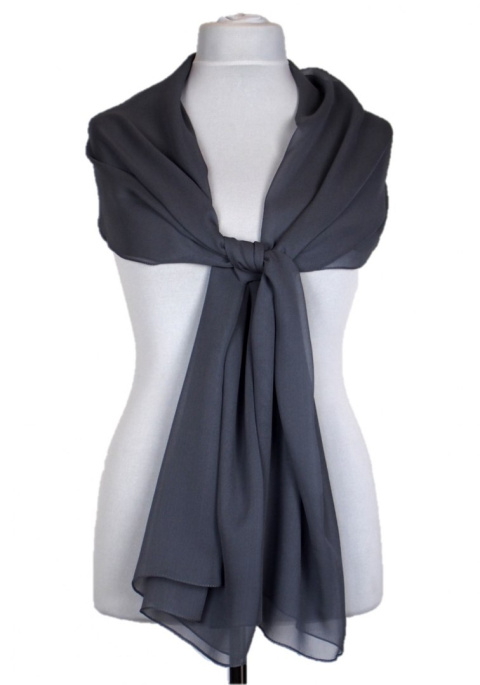 SZZ-003 One-color silk scarf - Georgette, 200x65cm (1)
