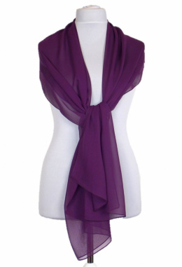 Violet Single-color silk scarf - Georgette, 200x65cm