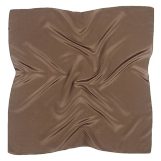 Men's silk neck scarf dark brown, 67x67cm