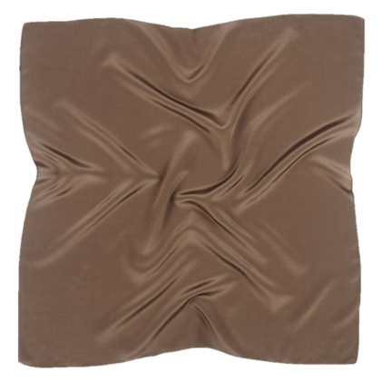 Jedwabna apaszka męska pod szyję ciemnobrązowa, 67x67cm