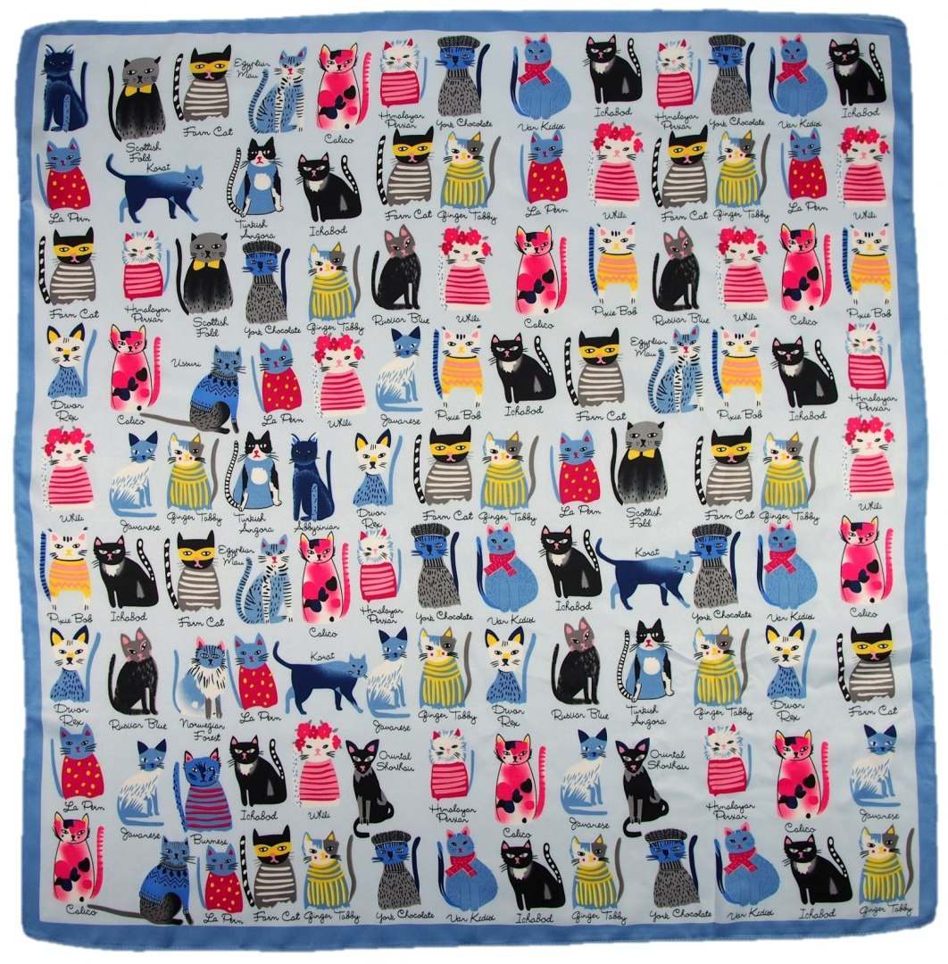 AP-001 Large Printeded Cats scarf, 90x90(2)