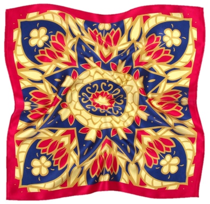 Silk scarf with mandala 53x53 cm AD5-040