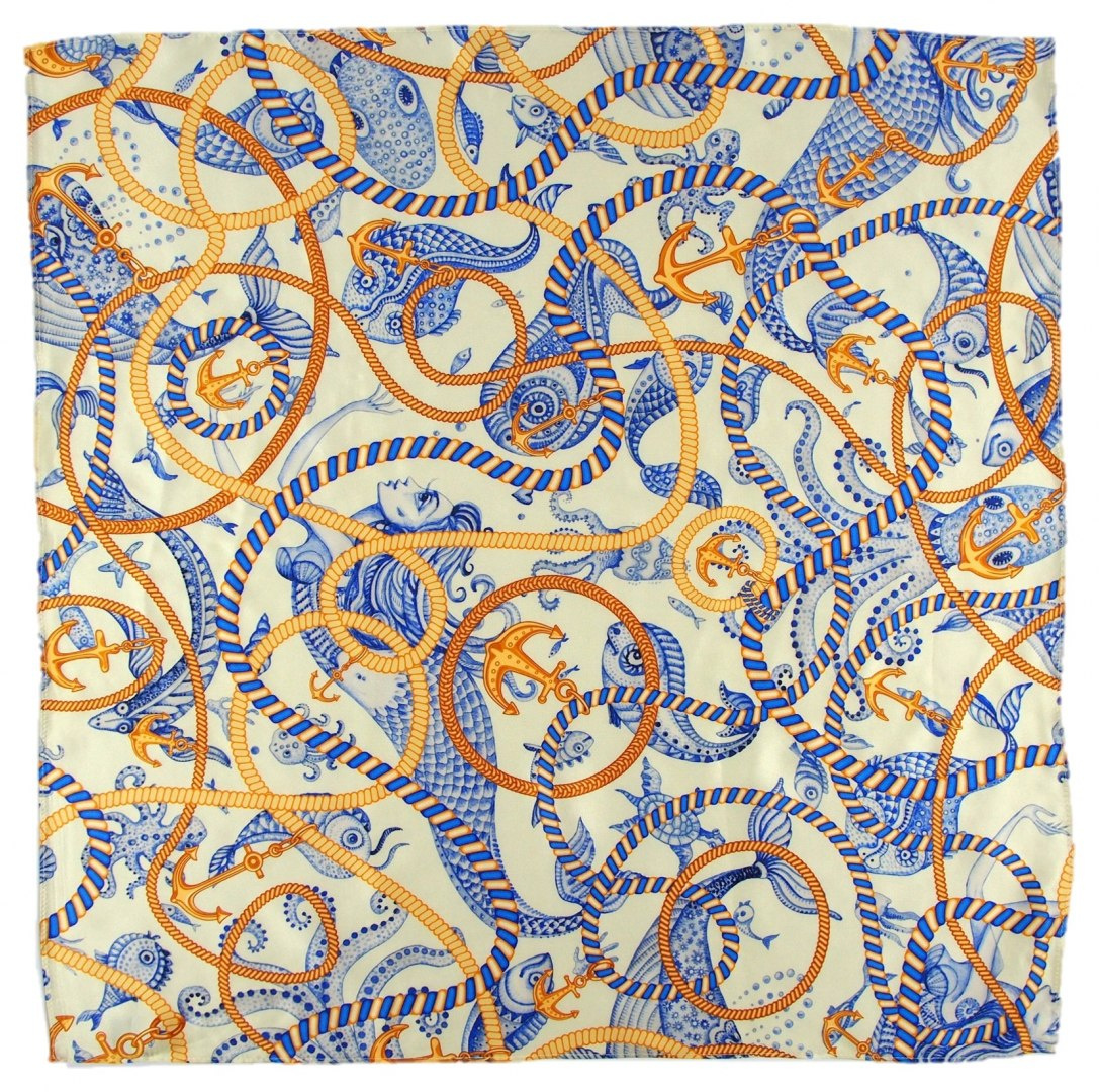 AD6-005 Silk Scarf Printed with pattern, 65x65cm