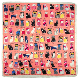 AP-004 Large Printeded Cats Scarf, 90x90