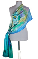 SZM-037 Hand-painted silk scarf, 250x90 cm (1)