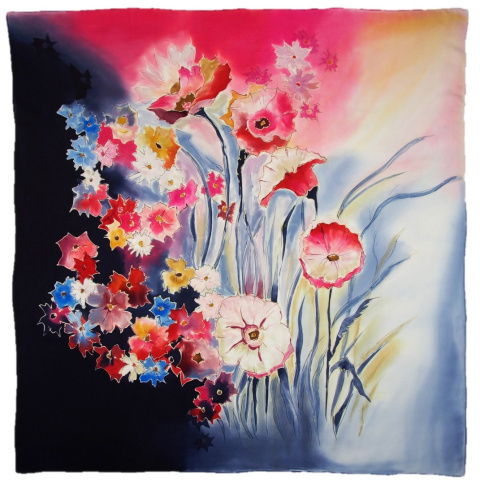 AM-490 Apaszka Jedwabna Ręcznie Malowana, 90x90cm (2)