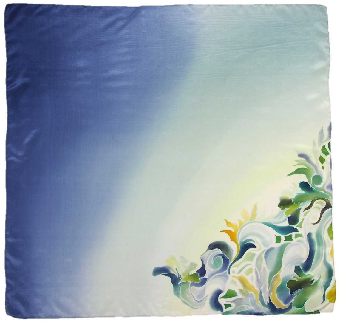 AM-674 Hand-painted silk scarf, 90x90cm(2)