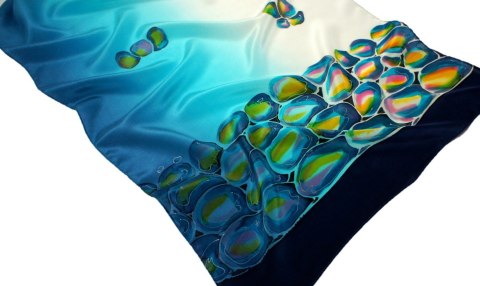 SZ-039 Jedwabny Szal Ręcznie Malowany, 170x45cm (3)