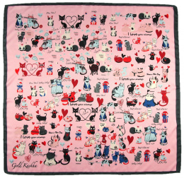 AP-009 Large Printeded Cats Scarf, 90x90