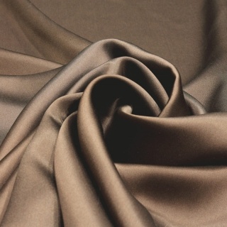 Dark brown silk satin scarf, 90x90cm AS9-009