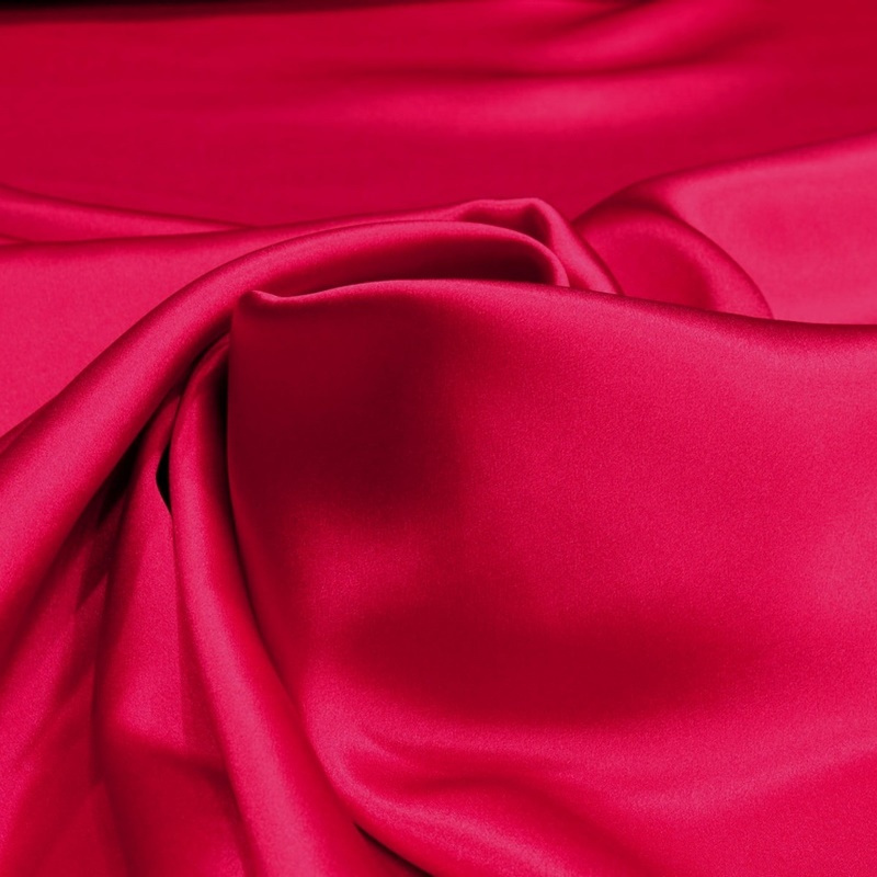 Raspberry silk satin scarf, 90x90cm