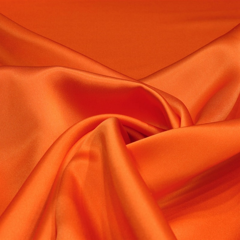 AS5-028 Orange silk satin scarf, 55x55cm