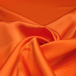 Orange silk satin scarf, 55x55cm