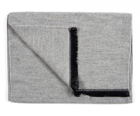 Ciepły Szary Szal Męski - Wiskoza / Akryl (2)