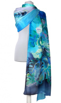 SZM-049 Hand-painted silk scarf, 250x90 cm (1)