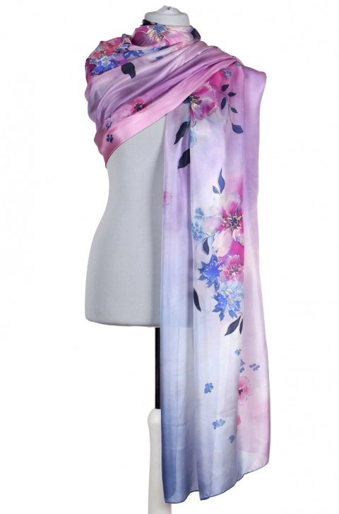 SZM-066 Hand-painted silk scarf, 250x90 cm(1)