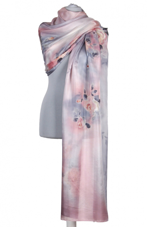 SZM-063 Hand-painted silk scarf, 250x90 cm (1)