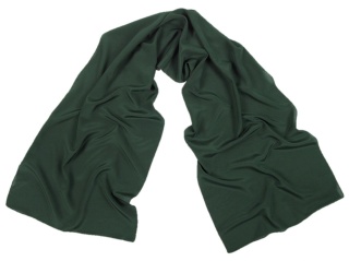 Ciemnozielony Jedwabny Szal Krepa, 180x41cm