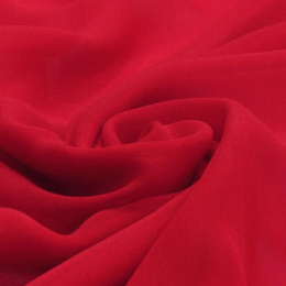 Red Crepe Silk Scarf, 180x45cm