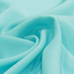 Blue-turquoise Crepe Silk Scarf, 180x45cm