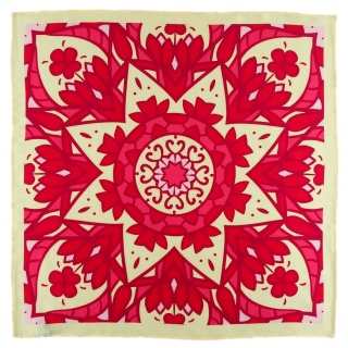 AD7-027 Jedwabna Apaszka Druk, 67x67 cm