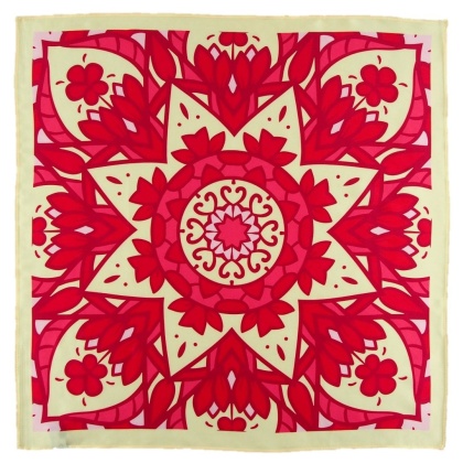 AD7-027 Jedwabna Apaszka Druk, 67x67 cm